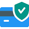 Secure payment symbol on credit card